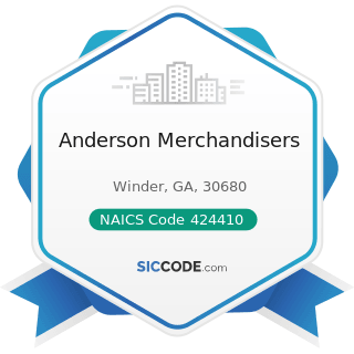 Anderson Merchandisers - NAICS Code 424410 - General Line Grocery Merchant Wholesalers