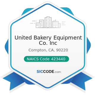 United Bakery Equipment Co. Inc - NAICS Code 423440 - Other Commercial Equipment Merchant...