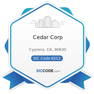 Cedar Corp - SIC Code 6512 - Operators of Nonresidential Buildings