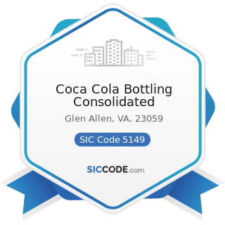 Coca Cola Bottling Consolidated - SIC Code 5149 - Groceries and Related Products, Not Elsewhere...