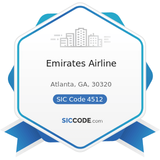 Emirates Airline - SIC Code 4512 - Air Transportation, Scheduled
