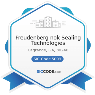 Freudenberg nok Sealing Technologies - SIC Code 5099 - Durable Goods, Not Elsewhere Classified