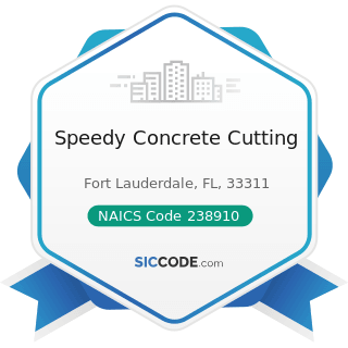 Speedy Concrete Cutting - NAICS Code 238910 - Site Preparation Contractors