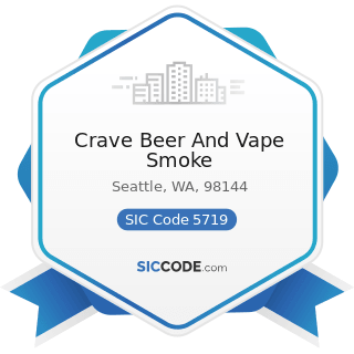 Crave Beer And Vape Smoke - SIC Code 5719 - Miscellaneous Home Furnishings Stores
