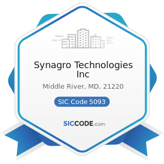 Synagro Technologies Inc - SIC Code 5093 - Scrap and Waste Materials