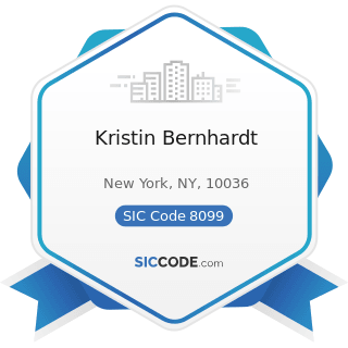 Kristin Bernhardt - SIC Code 8099 - Health and Allied Services, Not Elsewhere Classified