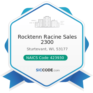 Rocktenn Racine Sales 2300 - NAICS Code 423930 - Recyclable Material Merchant Wholesalers