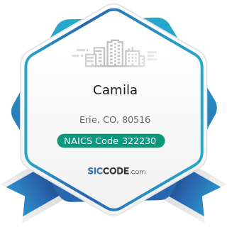 Camila - NAICS Code 322230 - Stationery Product Manufacturing