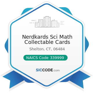 Nerdkards Sci Math Collectable Cards - NAICS Code 339999 - All Other Miscellaneous Manufacturing