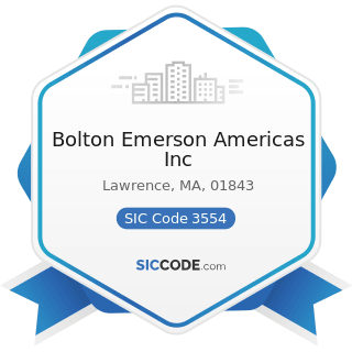 Bolton Emerson Americas Inc - SIC Code 3554 - Paper Industries Machinery