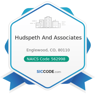 Hudspeth And Associates - NAICS Code 562998 - All Other Miscellaneous Waste Management Services