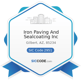 Iron Paving And Sealcoating Inc - SIC Code 2951 - Asphalt Paving Mixtures and Blocks