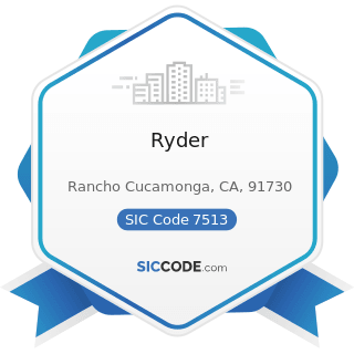 Ryder - SIC Code 7513 - Truck Rental and Leasing without Drivers