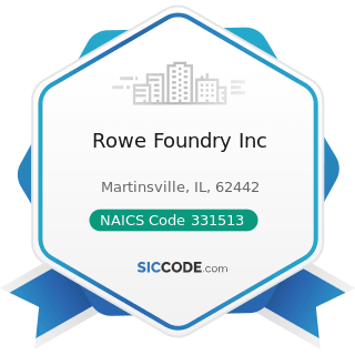 Rowe Foundry Inc - NAICS Code 331513 - Steel Foundries (except Investment)