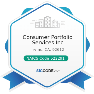 Consumer Portfolio Services Inc - NAICS Code 522291 - Consumer Lending