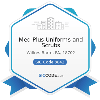Med Plus Uniforms and Scrubs - SIC Code 3842 - Orthopedic, Prosthetic, and Surgical Appliances...