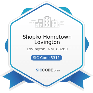 Shopko Hometown Lovington - SIC Code 5311 - Department Stores