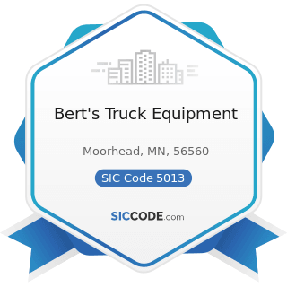 Bert's Truck Equipment - SIC Code 5013 - Motor Vehicle Supplies and New Parts