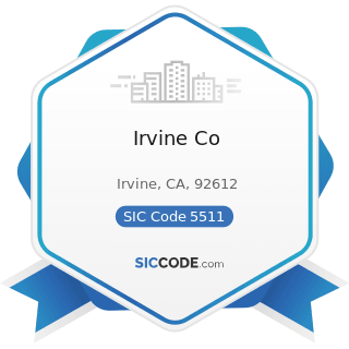 Irvine Co - SIC Code 5511 - Motor Vehicle Dealers (New and Used)