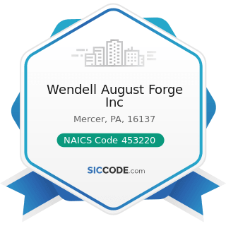 Wendell August Forge Inc - NAICS Code 453220 - Gift, Novelty, and Souvenir Stores