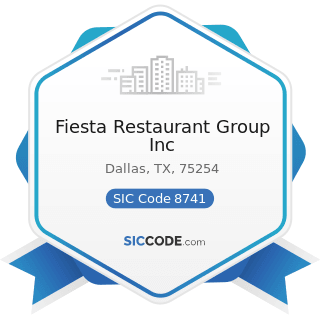 Fiesta Restaurant Group Inc - SIC Code 8741 - Management Services