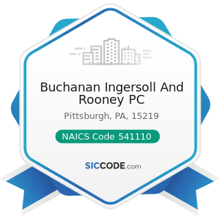 Buchanan Ingersoll And Rooney PC - NAICS Code 541110 - Offices of Lawyers