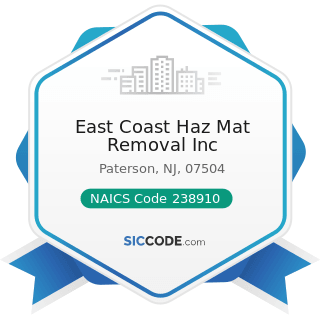 East Coast Haz Mat Removal Inc - NAICS Code 238910 - Site Preparation Contractors