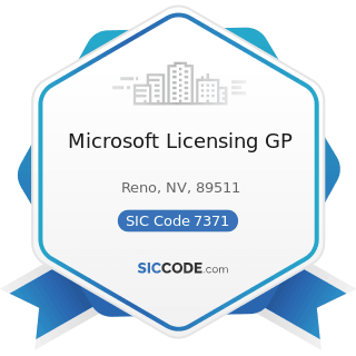 Microsoft Licensing GP - SIC Code 7371 - Computer Programming Services