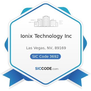 Ionix Technology Inc - SIC Code 3692 - Primary Batteries, Dry and Wet
