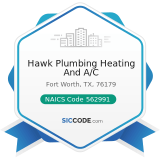Hawk Plumbing Heating And A/C - NAICS Code 562991 - Septic Tank and Related Services