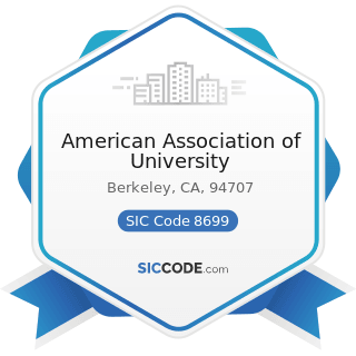 American Association of University - SIC Code 8699 - Membership Organizations, Not Elsewhere...
