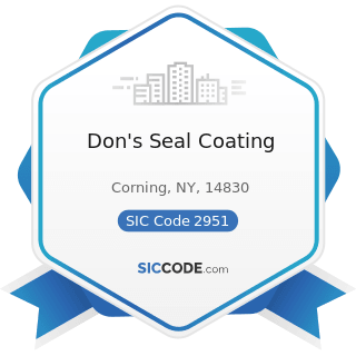 Don's Seal Coating - SIC Code 2951 - Asphalt Paving Mixtures and Blocks