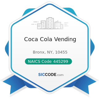 Coca Cola Vending - NAICS Code 445299 - All Other Specialty Food Stores