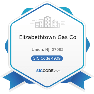 Elizabethtown Gas Co - SIC Code 4939 - Combination Utilities, Not Elsewhere Classified
