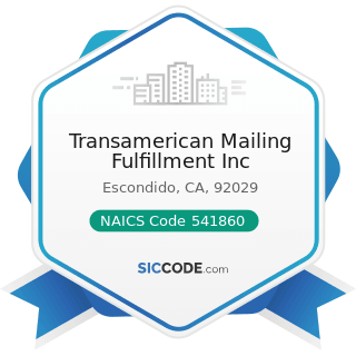 Transamerican Mailing Fulfillment Inc - NAICS Code 541860 - Direct Mail Advertising