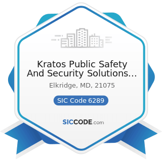 Kratos Public Safety And Security Solutions Inc - SIC Code 6289 - Services Allied with the...