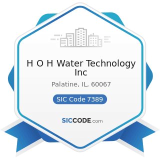 H O H Water Technology Inc - SIC Code 7389 - Business Services, Not Elsewhere Classified