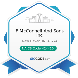 F McConnell And Sons Inc - NAICS Code 424410 - General Line Grocery Merchant Wholesalers