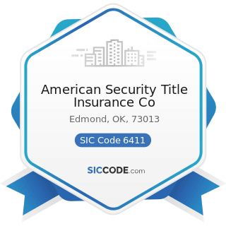 American Security Title Insurance Co - SIC Code 6411 - Insurance Agents, Brokers and Service