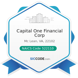 Capital One Financial Corp - NAICS Code 522110 - Commercial Banking