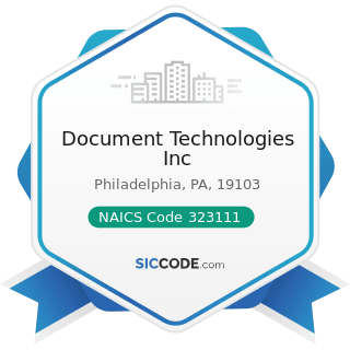 Document Technologies Inc - NAICS Code 323111 - Commercial Printing (except Screen and Books)