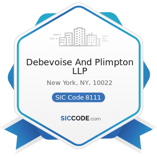 Debevoise And Plimpton LLP - SIC Code 8111 - Legal Services