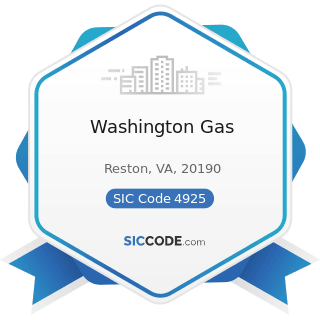 Washington Gas - SIC Code 4925 - Mixed, Manufactured, or Liquefied Petroleum Gas Production...