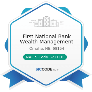First National Bank Wealth Management - NAICS Code 522110 - Commercial Banking