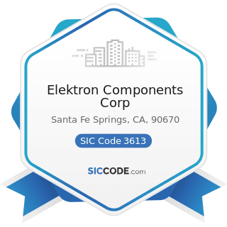 Elektron Components Corp - SIC Code 3613 - Switchgear and Switchboard Apparatus