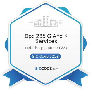 Dpc 285 G And K Services - SIC Code 7218 - Industrial Launderers