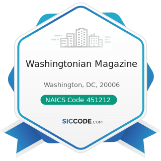 Washingtonian Magazine - NAICS Code 451212 - News Dealers and Newsstands