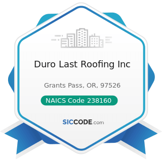 Duro Last Roofing Inc - NAICS Code 238160 - Roofing Contractors