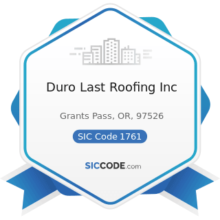 Duro Last Roofing Inc - SIC Code 1761 - Roofing, Siding, and Sheet Metal Work