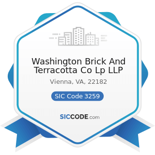 Washington Brick And Terracotta Co Lp LLP - SIC Code 3259 - Structural Clay Products, Not...